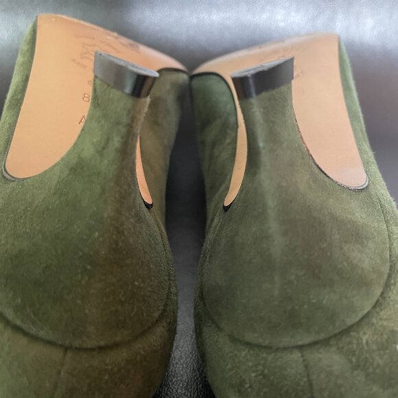 Vintage Amalfi Sage Green Suede Kitten Heel Pumps-Size 8.5AA-Italy - Picture 7 of 9